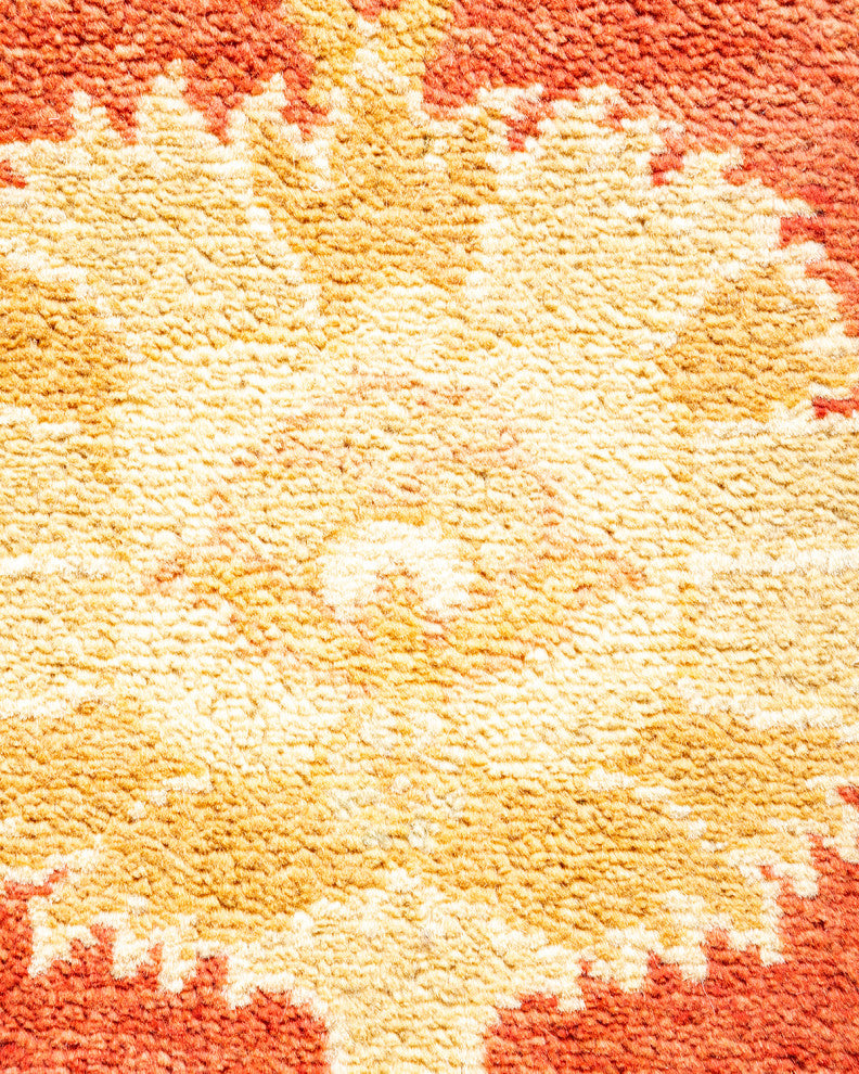 Eclectic, One-of-a-Kind Hand-Knotted Area Rug Yellow, 9' 1" x 12' 3"