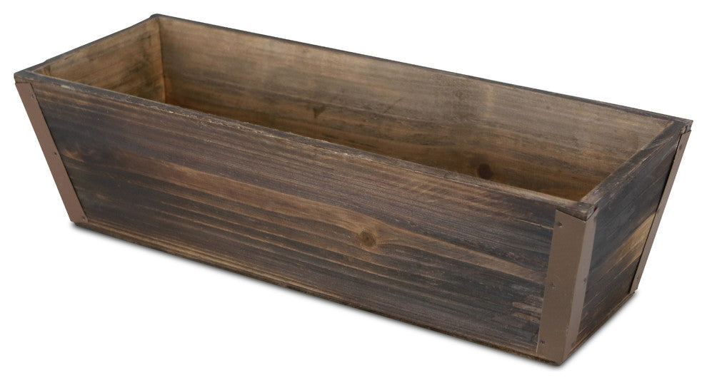Distressed Wooden Ledge Planter, 12", 14"