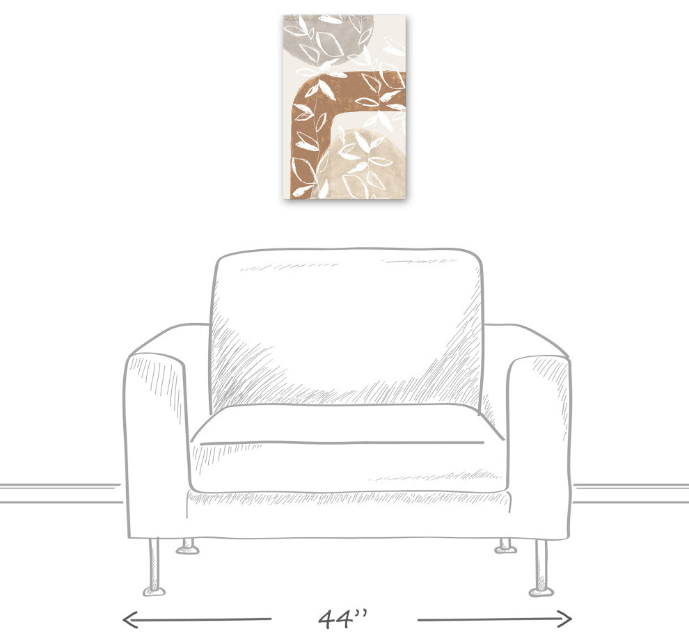 Abstract Neutral Flowers 12x18 Canvas Wall Art