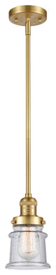 Small Canton 1 Light Mini Pendant, Satin Gold, Seedy