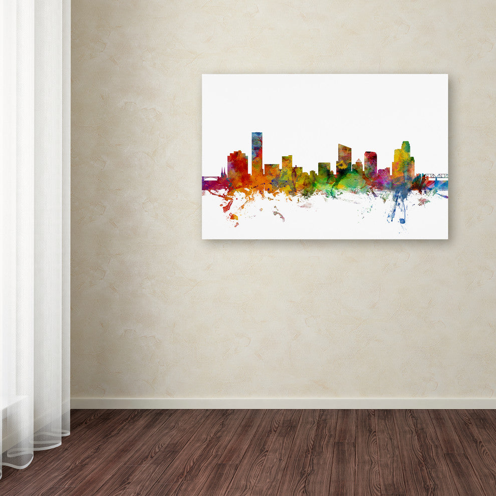 "Grand Rapids, Michigan Skyline" Canvas Art by Michael Tompsett