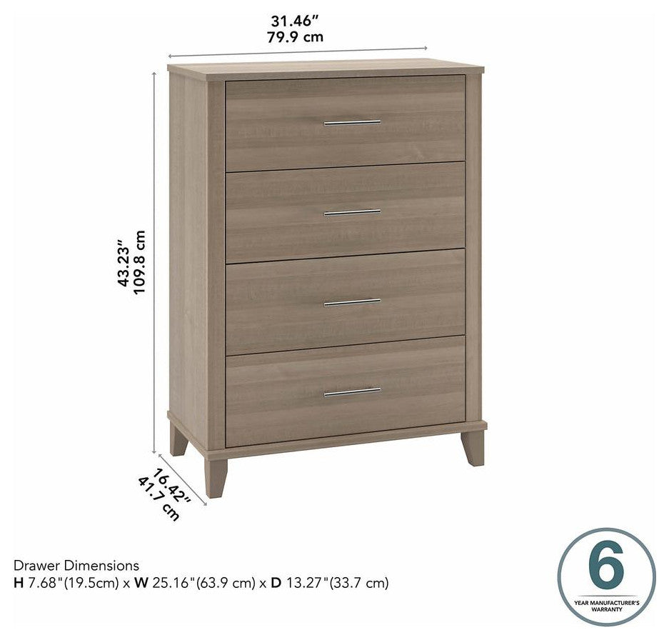 Bush Furniture Somerset Chest of Drawers in Ash Gray
