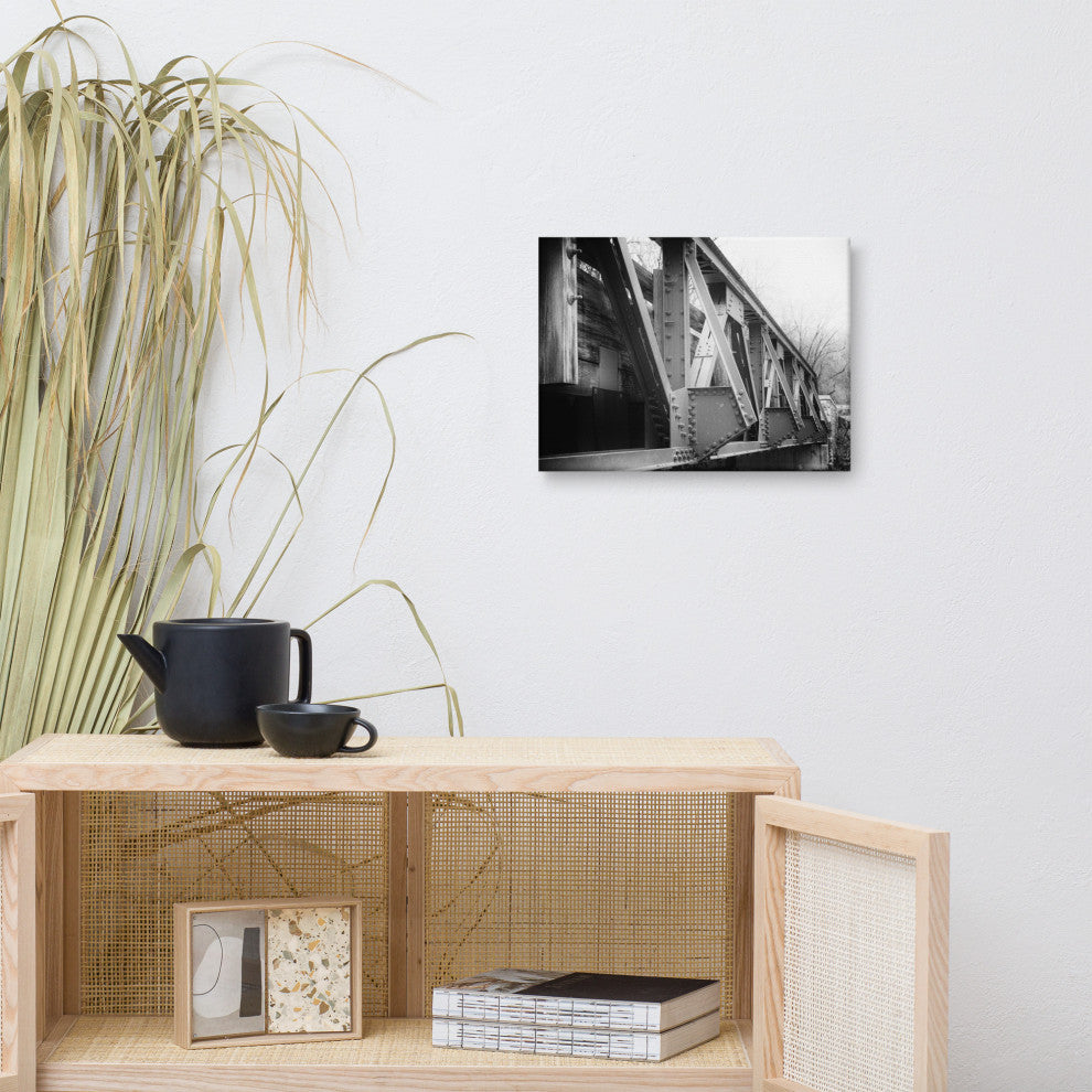 White Clay Creek Bridge Landscape Photo Canvas Wall Art Print, 12" X 16"