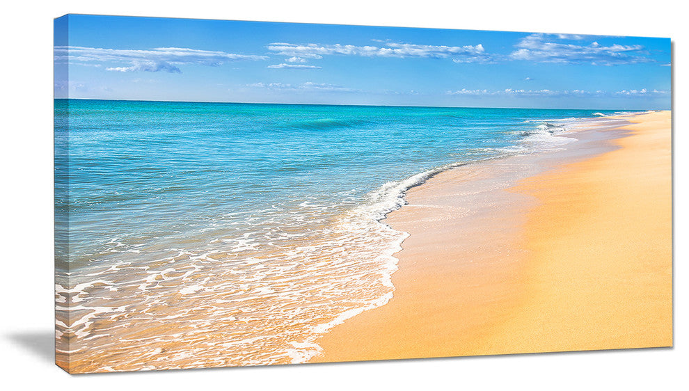 "Tropical Blue Sea and Sky" Seashore Canvas Photo Print, 40"x20"