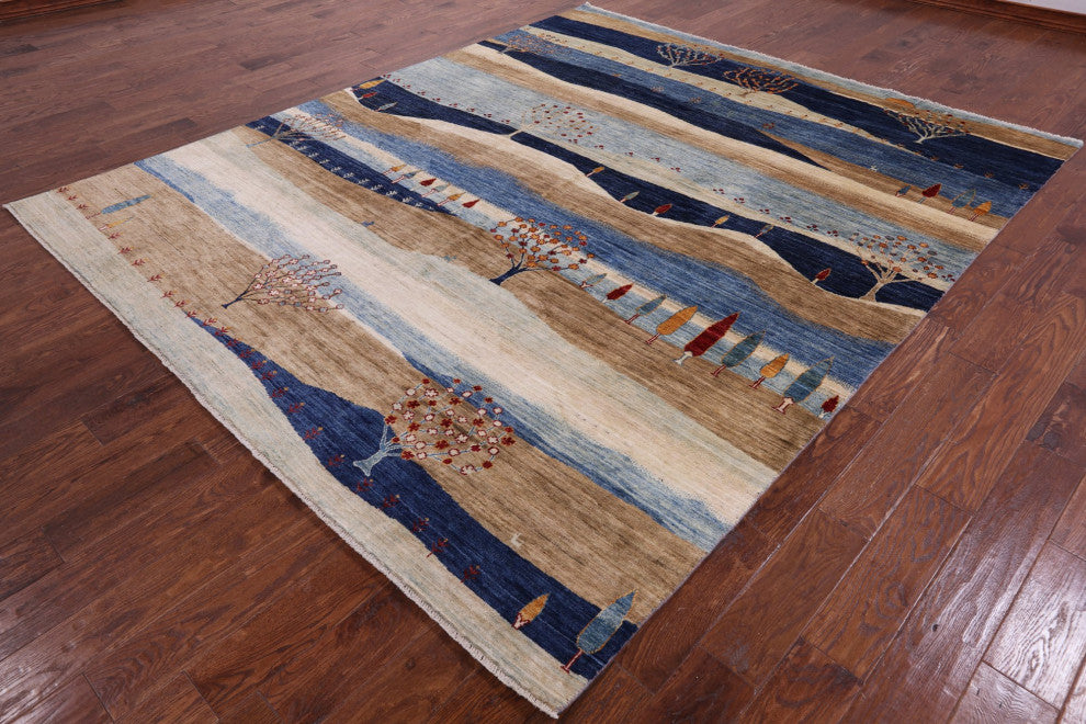 Persian Gabbeh Tribal Handmade Rug 8' 1" X 9' 8" Q8168