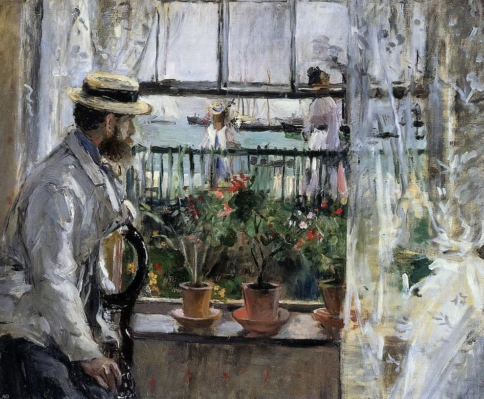 Berthe Morisot Eugene Manet on the Isle of Wight Gallery Wrapped Canvas Print