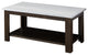 Logan Traditional 40" Wide Coffee Table with Shelf, Espresso/ White