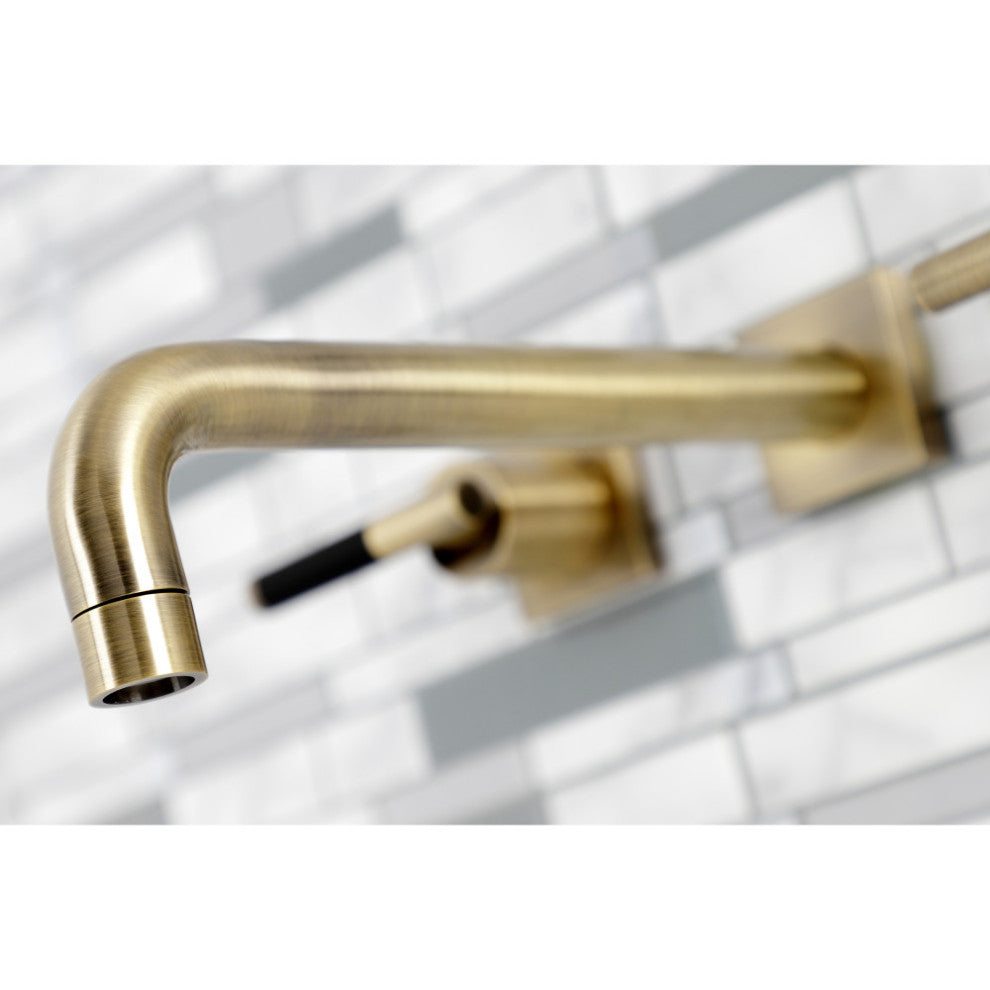 KS6023CKL Wall Mount Tub Faucet, Antique Brass