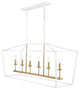 Pagoda Lantern Metal LED Pendant, White, Width: 49"