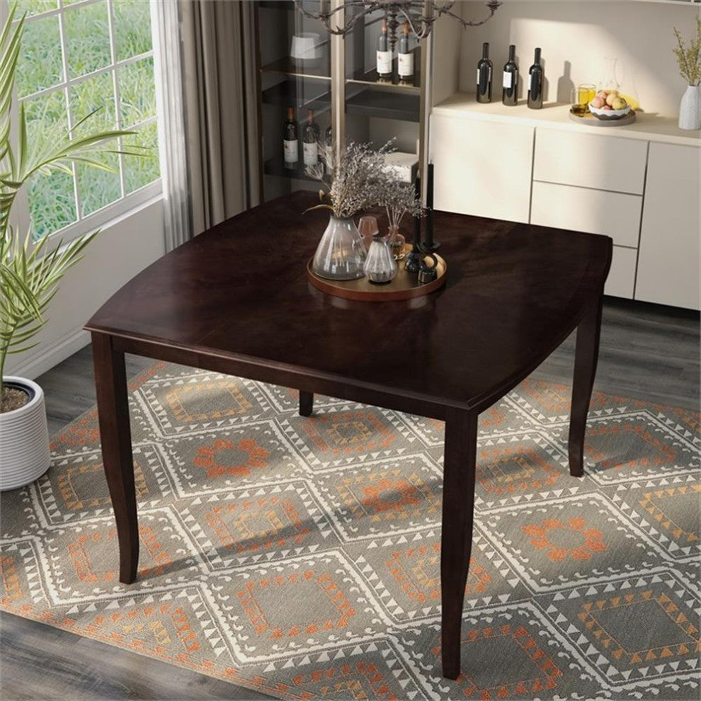 Furniture of America Arriane Wood Expandable Counter Dining Table in Espresso