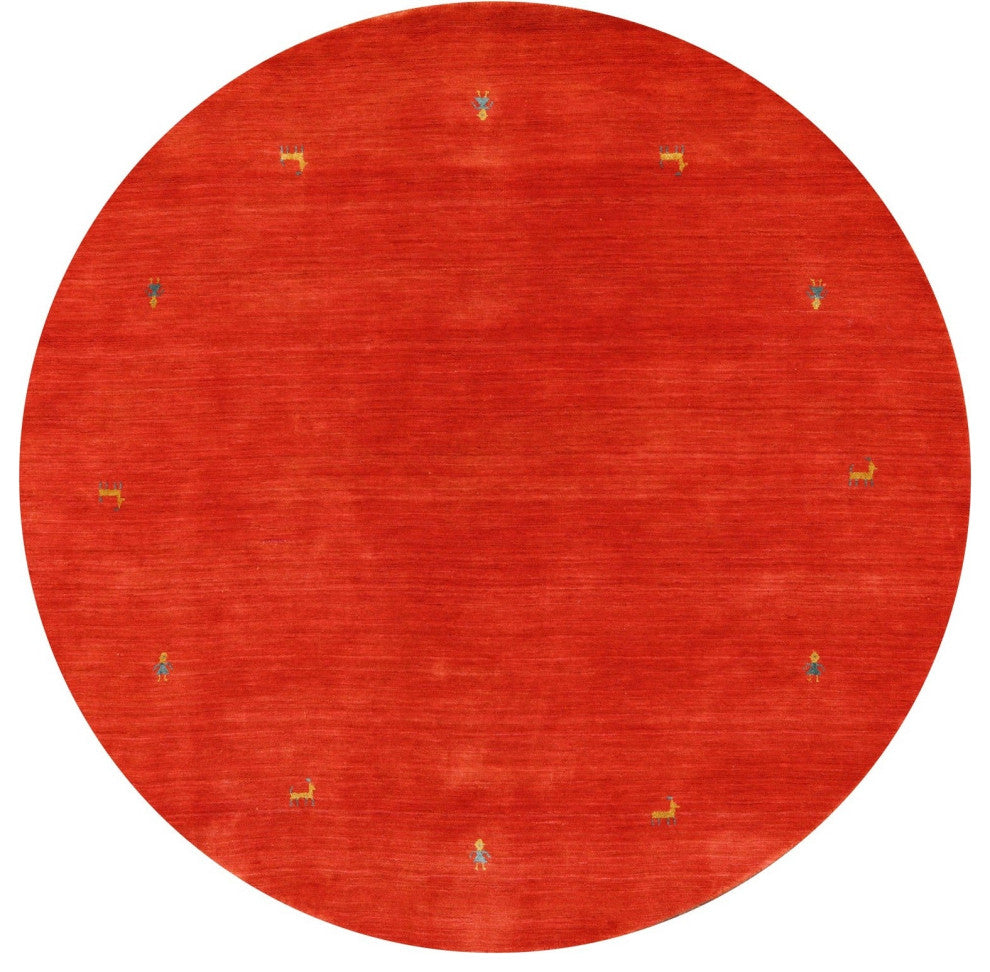 6' Round Persian Gabbeh Handmade Wool Rug - Q15096