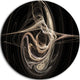 White Abstract Fractal Design In Black, Abstract Disc Artwork, 23"