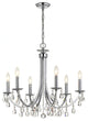 Crystorama 8826-CH-CL-SAQ, 6-Light Chandelier, Polished Chrome