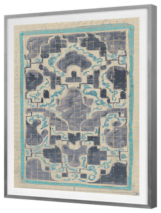 Rug Sketch 16 Fine Art Print, Silver, 41"x32"