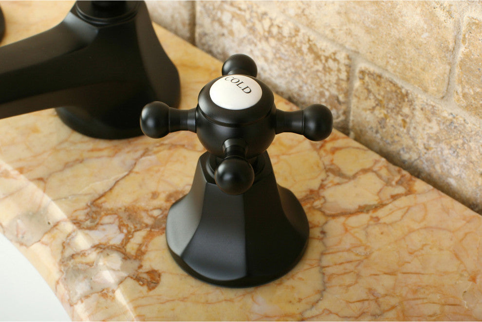 Kingston Brass Widespread Bathroom Faucet With Brass Pop-Up, Oil Rubbed Bronze