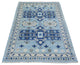 Colorful Hand Knotted Inspired Large Elements Soft Wool Oriental Rug, 4'0"x5'9"