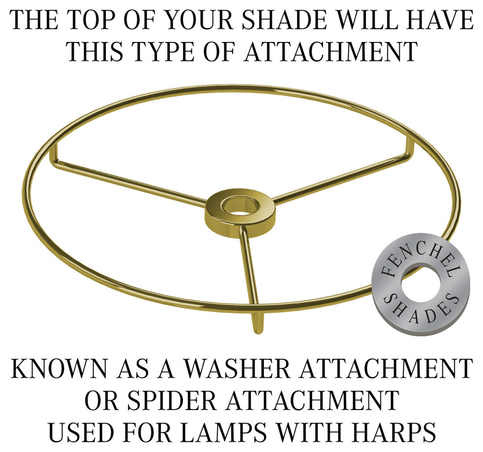 Fenchel Shades 14"x15"x15" Brass Spider Attachment Empire Lamp Shade, Linen Eart