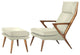 Modrest Fulton Modern Beige Lounge Chair and Ottoman