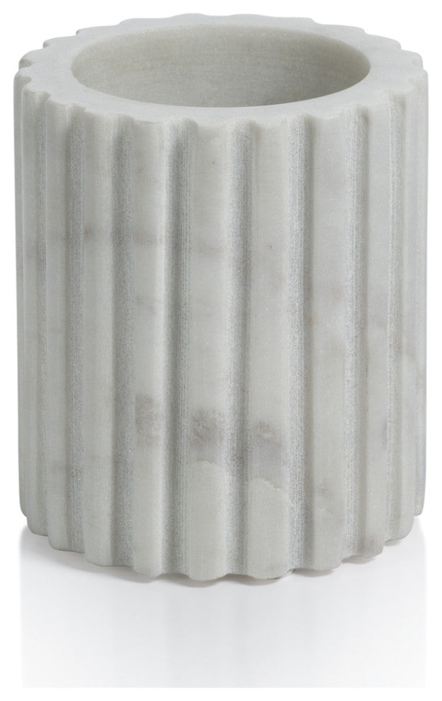 Calabria Fluted Marble Vanity Tumbler