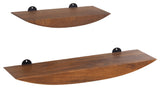 Hutch Set of 2 Wall Mounted Shelves, Walnut