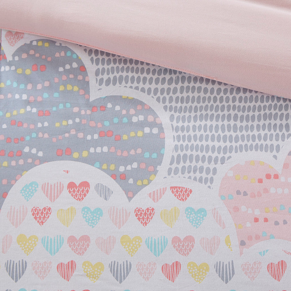 Kids Cotton Comforter/Duvet Cover/Coverlet Set, Pink, Full/Queen, Comforter