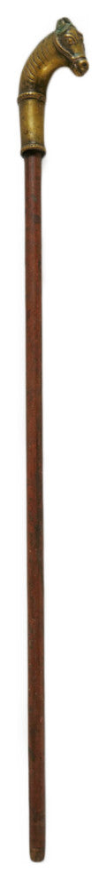 Consigned Antique Brass Horse Head Walking Stick