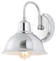 Frisco Farmhouse Industrial Iron LED Vanity, Chrome, Number of Heads: 1