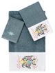 Linum Home Textiles Turkish Cotton Feliz 3-Piece Embellished Towel Set, Teal