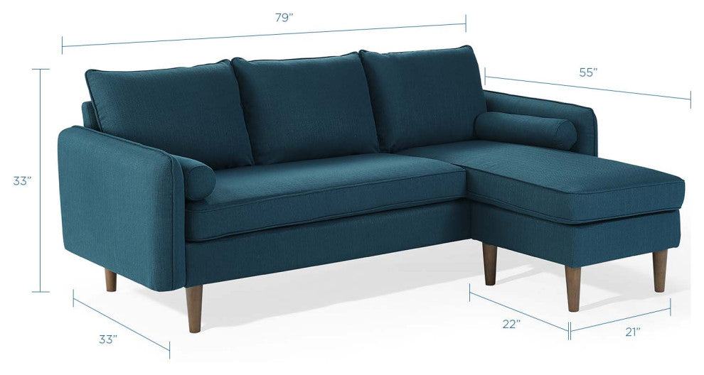 Revive Upholstered Right or Left Sectional Sofa-Azure