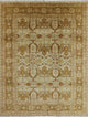 Ivory Chobi Oushak Style Peshawar Quality Hand-Knotted Wool Rug, 9'x12'
