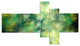 Perfect Green Starry Sky, Abstract Canvas Wall Art, 60"x32", 5 panels
