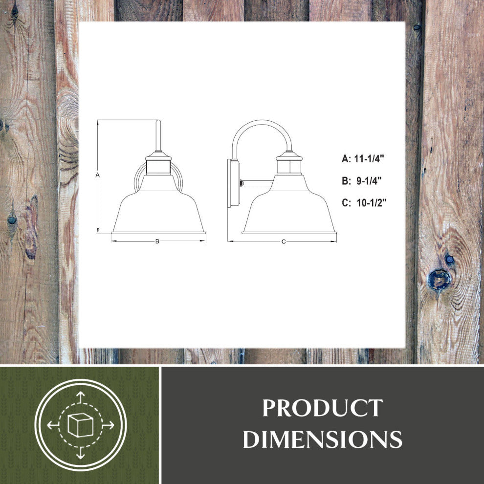 Cody 9.25" Dualux Outdoor Motion Sensor Wall Light, Dark Bronze and Light Gold