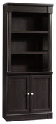 Tall Bookcase, Crown Molded Top With 3 Open Shelves & Lower Cabinet, Wind Oak