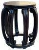 Chinese Oriental Dark Brown Wood Craw Barrel Shape Stool Hcs7098