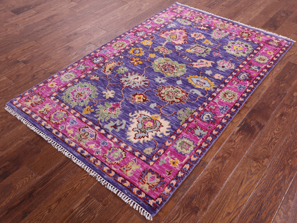 Turkish Oushak Hand Knotted Wool Rug 4' 0" X 6' 4" - Q15886