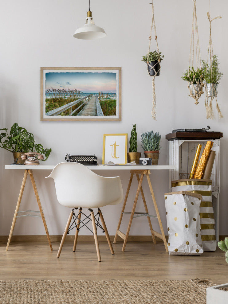 "Beach Board Walk" Framed Painting Print, 24x16