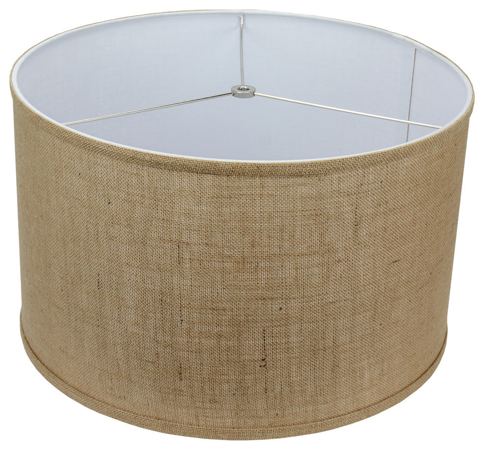 Fenchel Shades 18"x18"x11' Spider Attachment Drum Lamp Shade, Burlap Natur