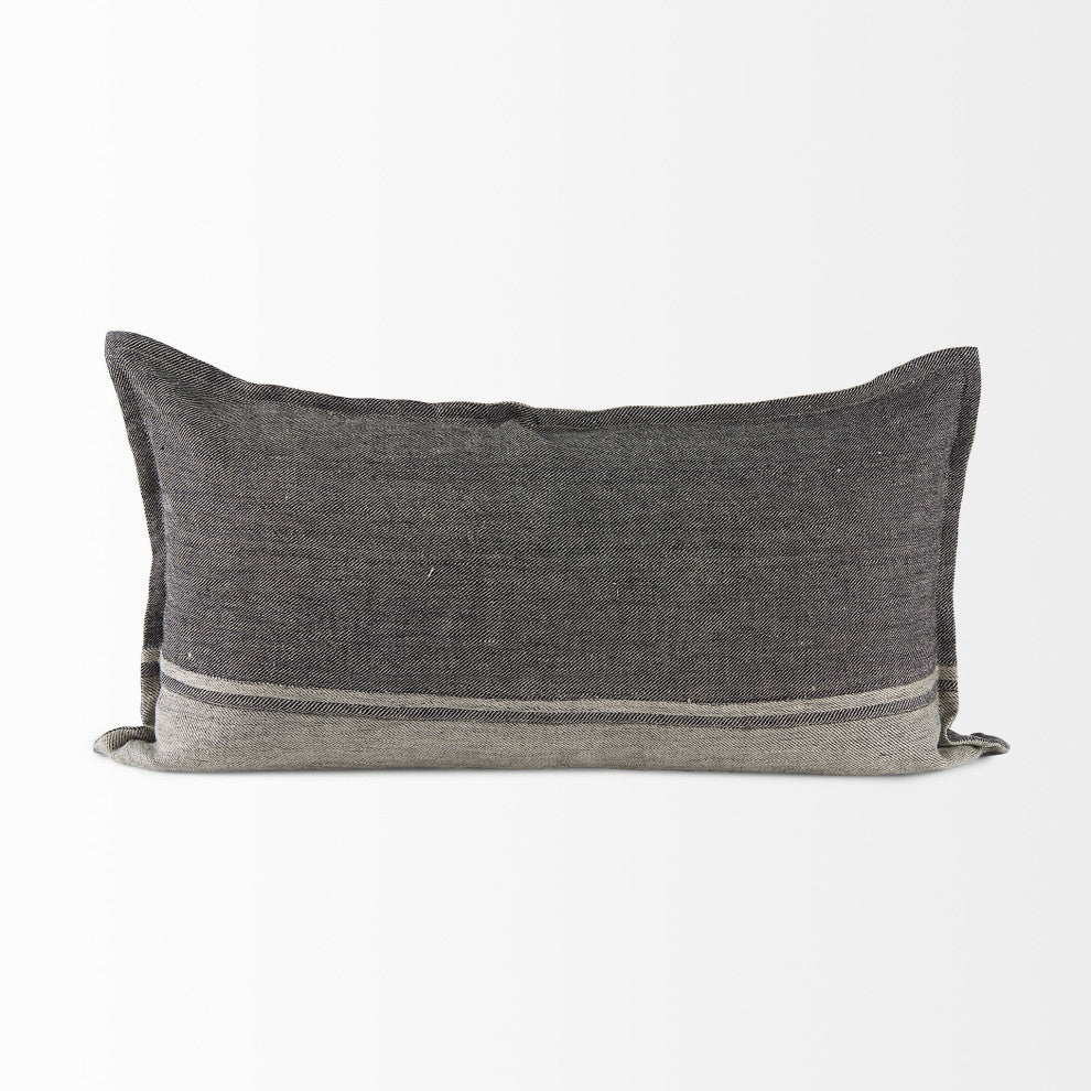 Zadie 14Lx26W Light Gray & Dark Gray Decorative Pillow Cover