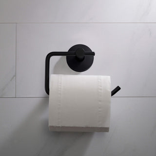 Circular Toilet Paper Holder, Matte Black