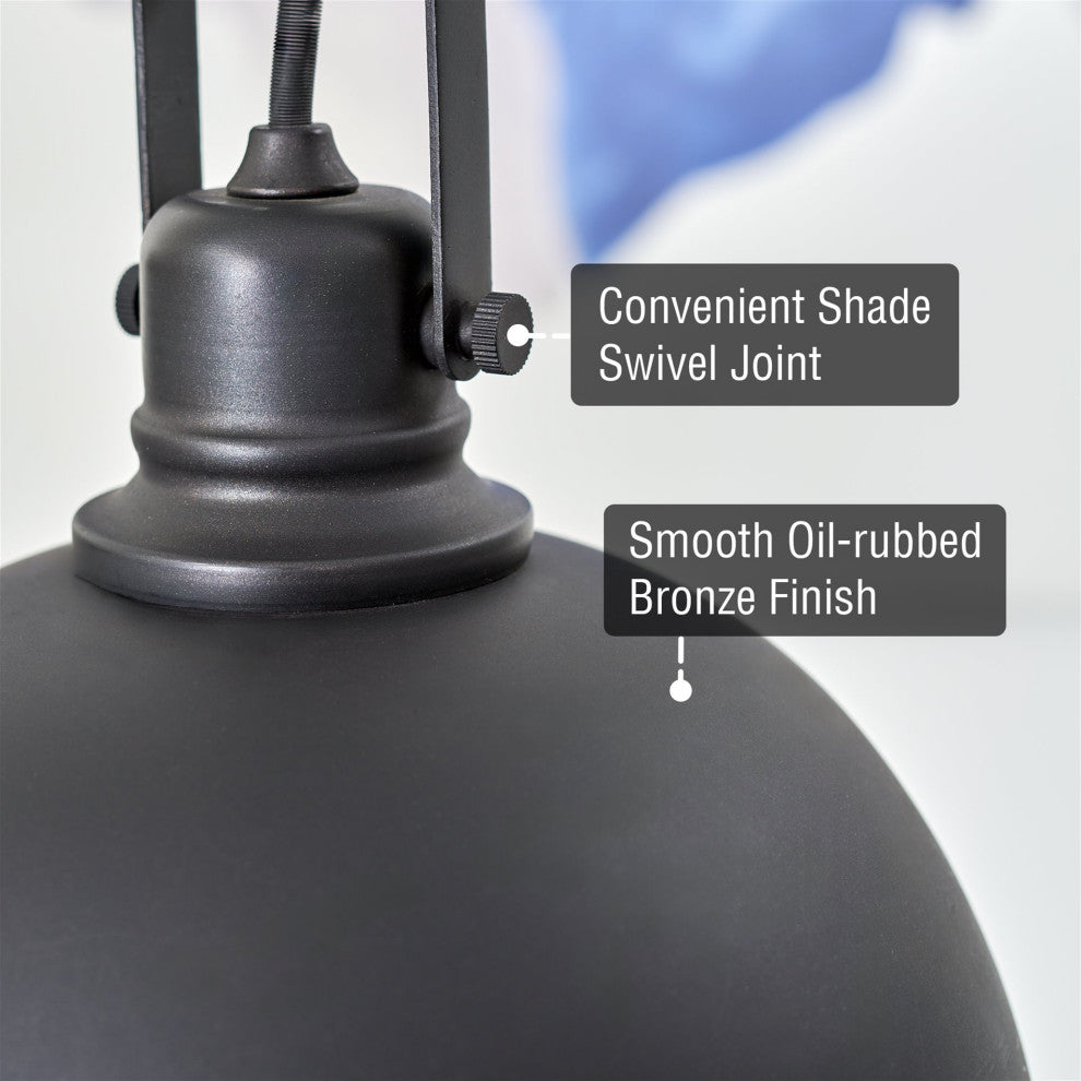 Kira Home Belle 9" Pendant Light, Adjustable Length, Shade Swivel Joint