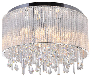 Benson 9 Light Drum Shade Flush Mount With Chrome Finish