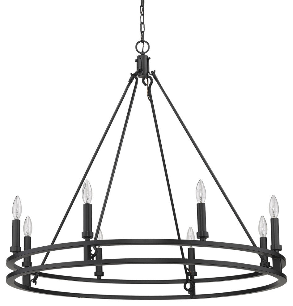 Z-Lite 4005-8 Dennison 8 Light 36"W Ring Chandelier - Matte Black