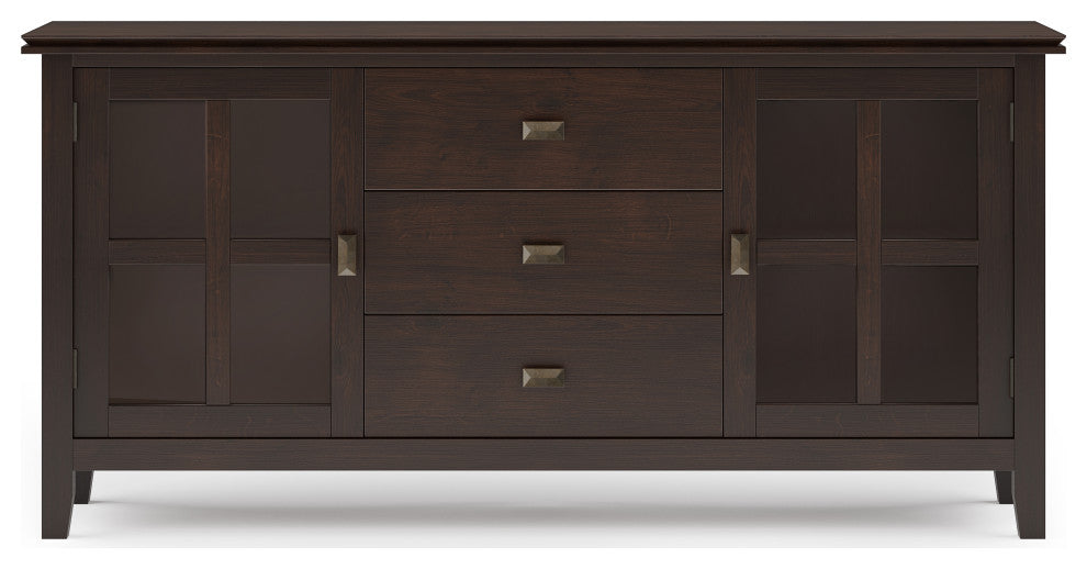Artisan SOLID WOOD Large Sideboard Buffet in Dark Chestnut Brown