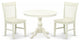 3 Pc Dining Set, Linen White Table, 2 Linen White Chairs, Linen White