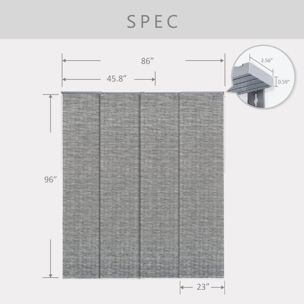 Adjustable Sliding Panel Track Blind 45.8"-86" W x 96" L, Classic, Munich Castle