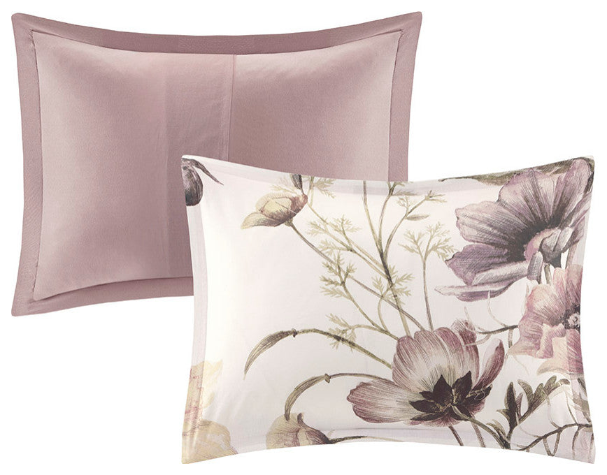 Madison Park Cassandra 8 Piece Cotton Printed Comforter Set in Blush