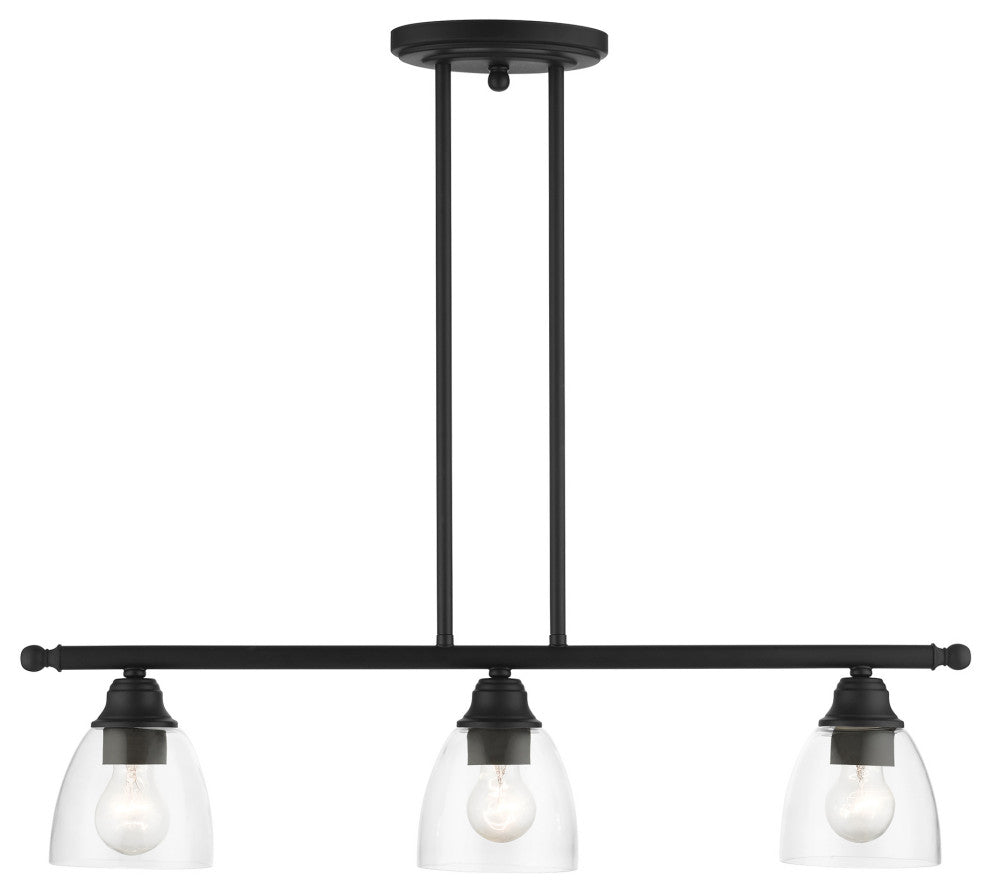 Black Transitional, Colonial, Linear Chandelier