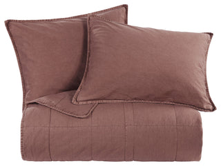 Stonewashed Cotton Canvas Coverlet Set, 3 Piece, Sarsaparilla, Full/Queen