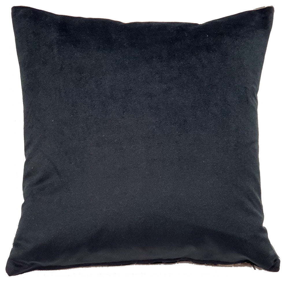 Carbon Stripes Textured Velvet Throw Pillow 20x20, with Polyfill Insert
