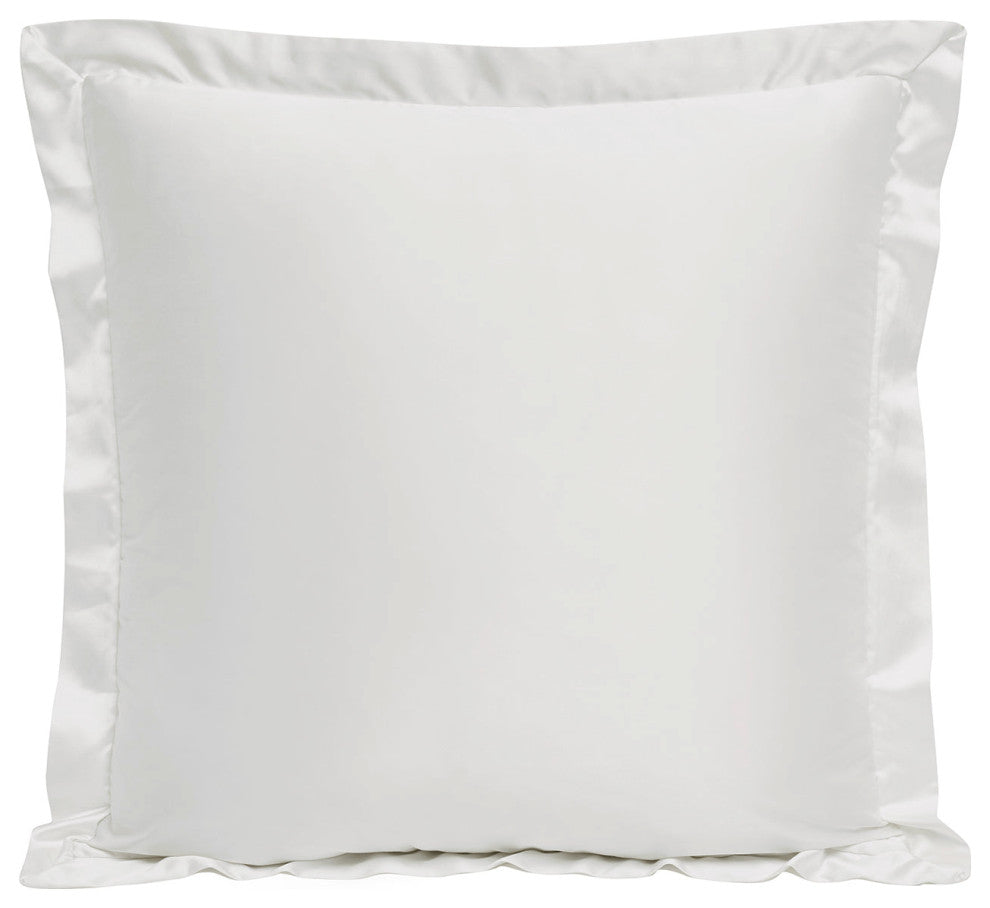 High Shine Satin Euro Sham, 27"x27", White, 1 Piece